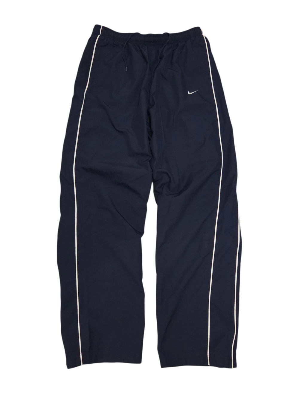 Vintage Y2k Nike Navy Track Pants with White Piping